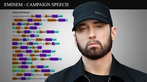 Eminem Campaign Speech Rhyme Scheme Highlighted Youtube