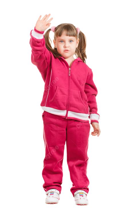 Cute Little Girl Waving Little One Eyes Pigtail Png Transparent