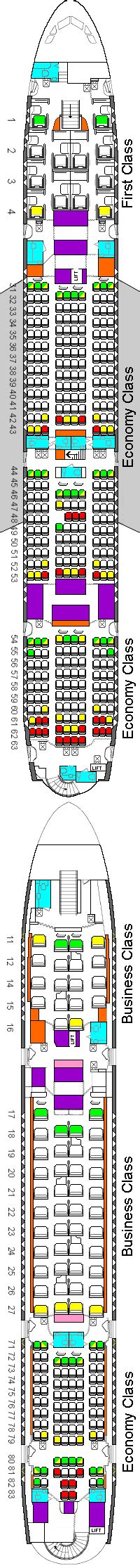 Singapore Airlines A380 Seating Plan SQ Seat Pictures Floor Plan