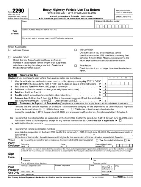 Irs 2290 Form 2023 Printable Forms Free Online