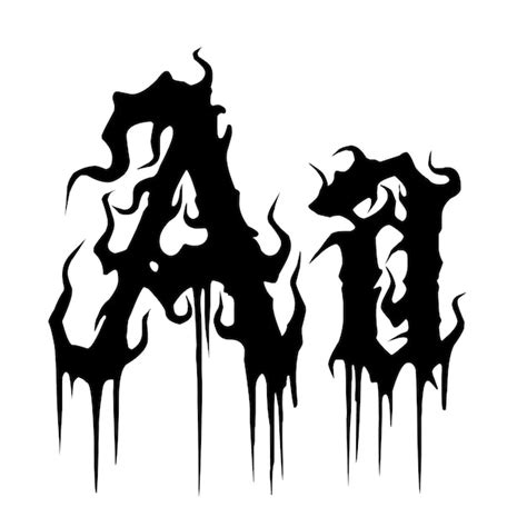 Premium Vector Black Metal Font