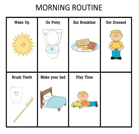 Editable daily schedule for preschool. ourhomecreations: Morning and Nightime Routine Charts