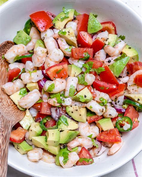 In this shrimp ceviche recipe, we cook the shrimp before marinating it in lemon, lime and orange juices, plus chiles for some heat. Eat Fresh with this Cilantro Lime Shrimp Ceviche Chopped Salad! | Clean Food Crush