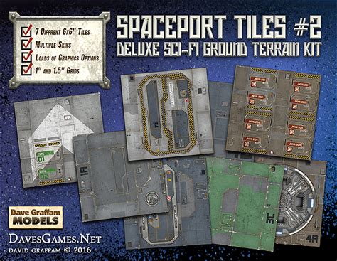 Spaceport Tiles 2 Paper Terrain Dave Graffam Models Sci Fi Tiles