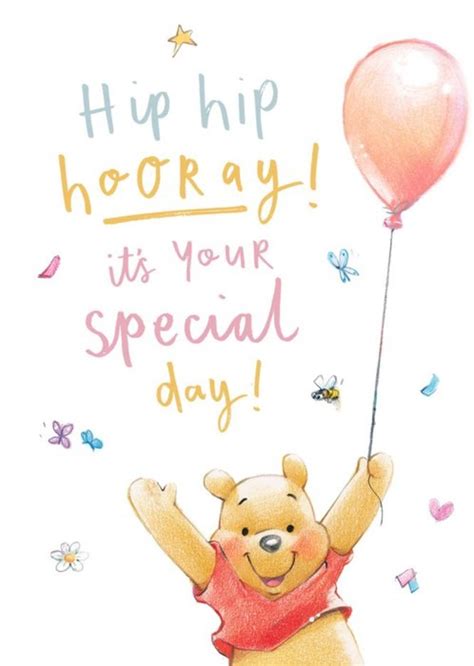 Winnie The Pooh Hip Hip Hooray Birthday Card Moonpig