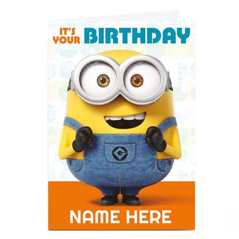 Buy Personalised Despicable Me Card Minion Its Your Birthday For