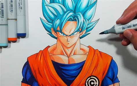 Imagenes De Goku Fase Dios Para Colorear Dibujando A Goku Ssj