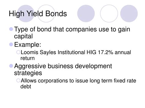 Ppt High Yield Bonds Powerpoint Presentation Free Download Id451556