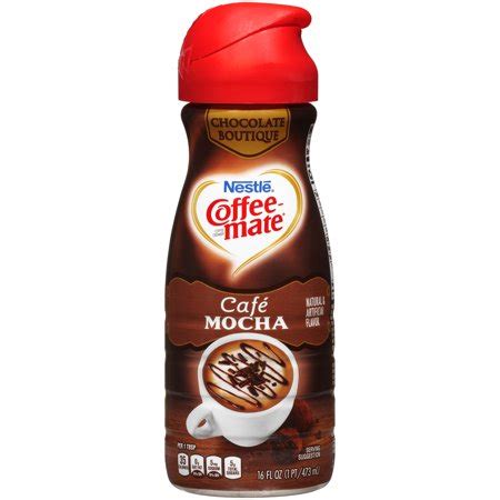 Coffee creamer, flavored, liquid select serving size: COFFEE MATE COFFEE HOUSE Cafe Mocha Liquid Coffee Creamer ...
