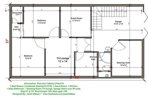 5 Marla House Plan Designed By Ja House Plans 5 Marla