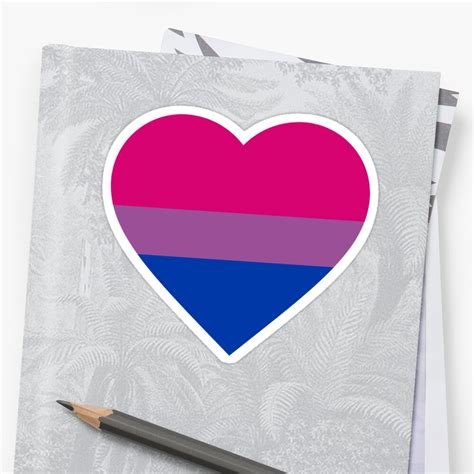 Bisexual Pride Flag Heart Shape Sticker By Skr0201 Redbubble