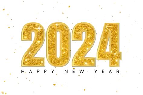 Golden Glitter 2024 Happy New Year Golden Glitter 2024 Png