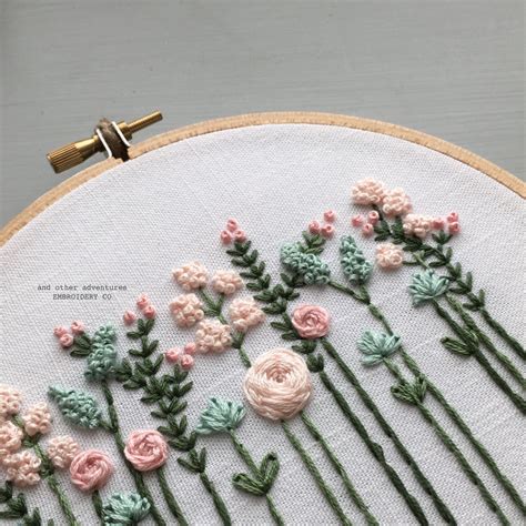 Pretty Pastel Wildflowers Hand Embroidery Pattern Digital Download