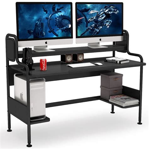 Tribesigns Computer Desk With Hutch 55 Inch Large Gaming Desk With
