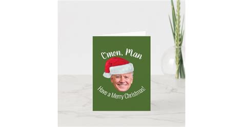 Biden Harris 2020 Joe Santa Hat With Cmon Man Note Card Zazzle