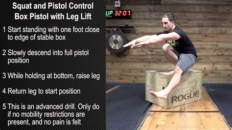 Squat And Pistol Control Box Pistol With Leg Lift Youtube