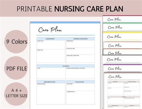Printable Nursing Care Plan Student Nurse Templates Study Notes