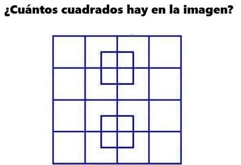 Aprende y pon a prueba tus habilidades en matemáticas. ¿Cuantos cuadrados hay en esta imagen?