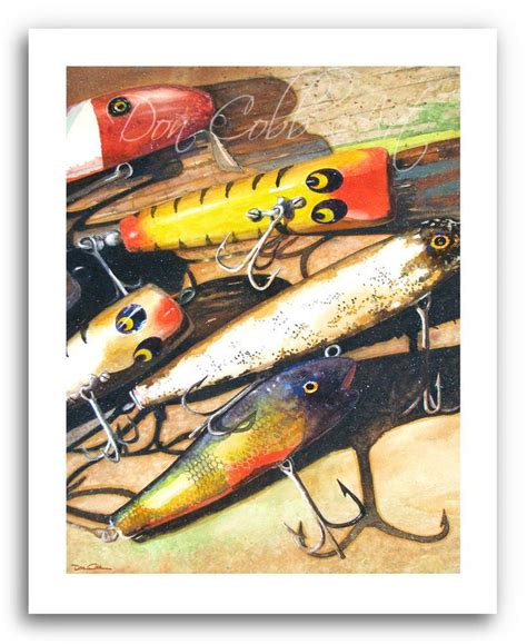 Fishing Lure Artvintage Luresart Printsframed Printscanvas Etsy