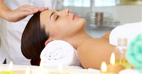 Relaxation On Face Top View Of A Female Face Pleasurable Relaxation Top View Or A Face Of A