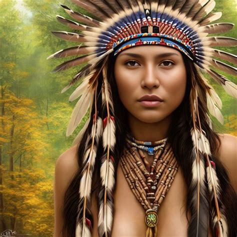 X Native American Woman Art Print American Indian Female Model