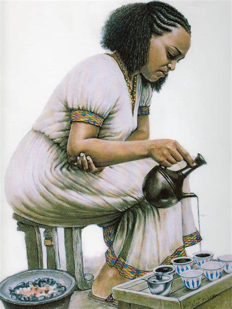 Adis Gebru Of Ethiopia My Coffee Maker Black Art Painting Africa
