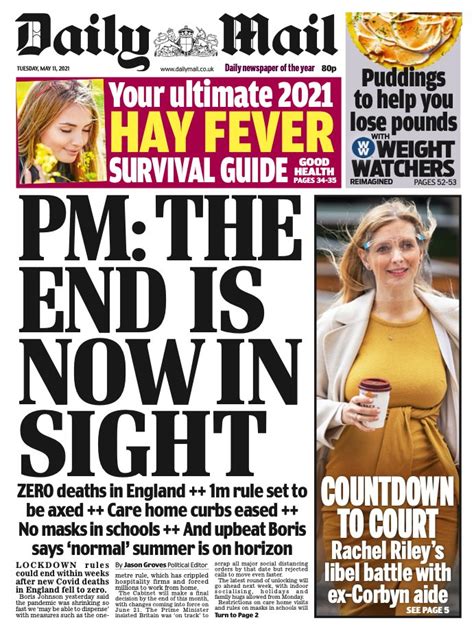 daily mail front page 11th of may 2021 tomorrow s papers today