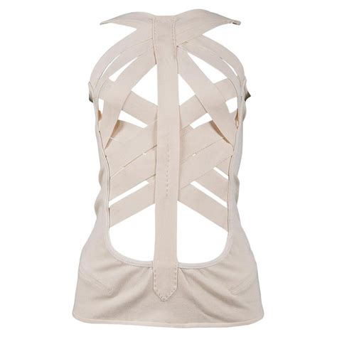 1990s Dolce And Gabbana Sheer Ivory And White Silk Bodysuit Top At