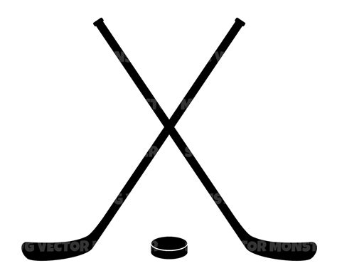 Crossed Hockey Sticks And Puck Svg Vector Cut File For Etsy Canada