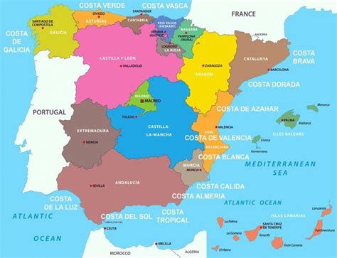A Quick Guide To The Different Regions Of Spain Map Of Spain Spain