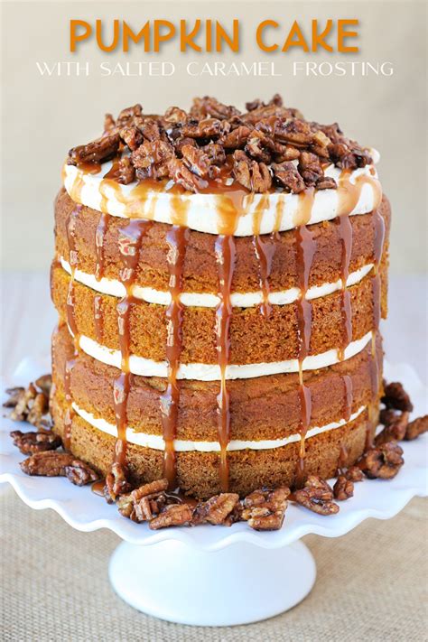 Pumpkin Cake With Salted Caramel Frosting Glorious Treats
