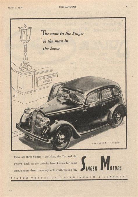 British Car Brochures Car Brochureseu Singer Adverts Car