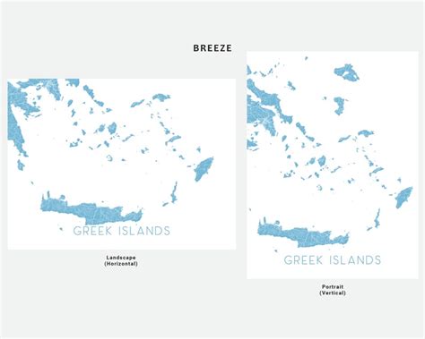 Greek Islands Map Of Greek Islands Greece Art Print Greek Etsy Canada