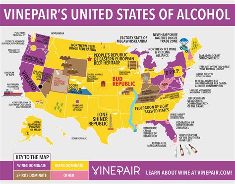 Map The United States Of Alcohol Vinepair