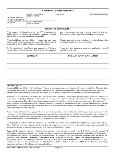 Form Ssa 11 Bk Fill Out Sign Online And Download Printable Pdf