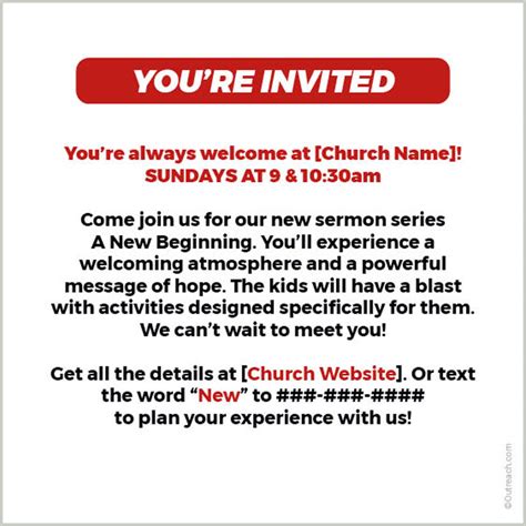 Cmu New Beginning Invitecard Church Invitations Outreach Marketing