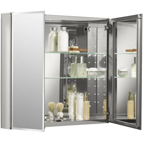Kohler 30 W X 26 H Aluminum Two Door Medicine Cabinet With Mirrored