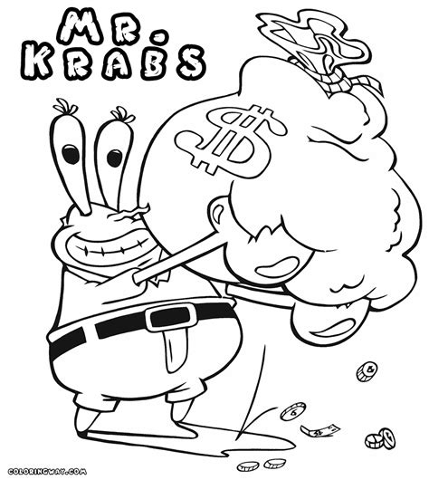 Mr Krabs Coloring Pages Coloring Pages To Download And Print