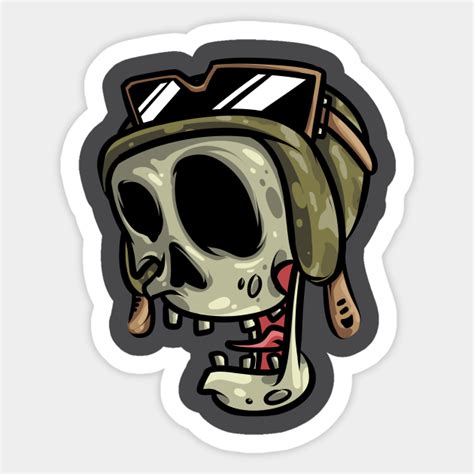 Skull Pilot Skull Sticker Teepublic