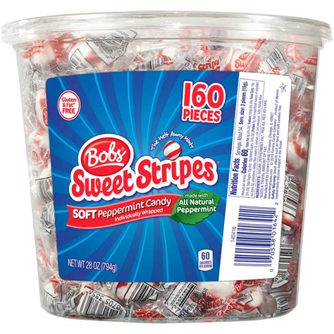 Bobs Sweet Stripes Soft Peppermint Candy Count Ounce Jar