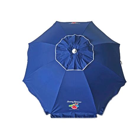 Tommy Bahama 6 Ft Steel Tilt And Sand Anchored Beach Umbrella In Navy