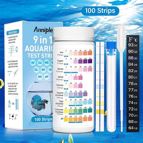 9 In 1 Aquarium Test Strips 100 Strips Aquarium Water Test Kits For