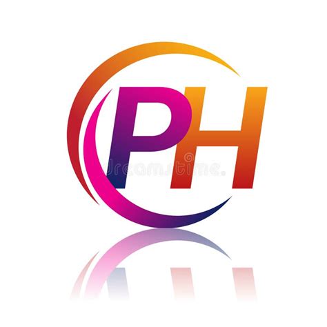 Initial Letter Ph Logotype Company Name Orange And Magenta Color On