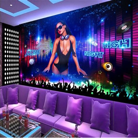 Beibehang Custom Wallpaper Cool Nightclub Dj Beauty Bar Ktv Tooling