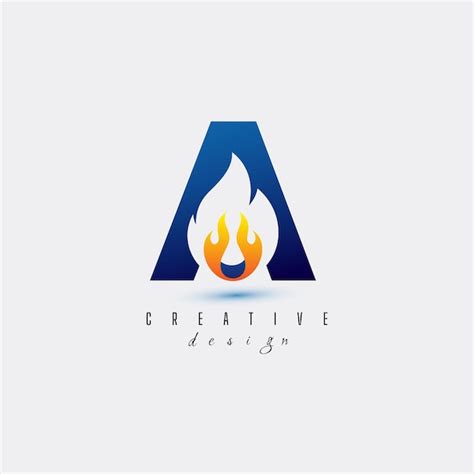 Premium Vector Creative Colorful Letter A And Fire Logo With Leading