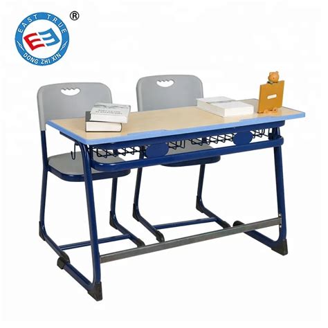 New Design Middle School Children Desk And Chair Set Double School Desk