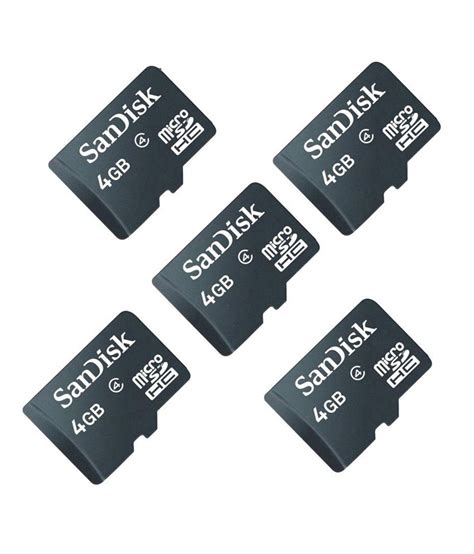 Sandisk 4gb Micro Sd Card Pack Of 5 Memory Card Buy Sandisk 4gb
