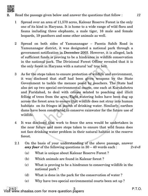 Ssc cgl previous year papers: English - Language and Literature 2018-2019 CBSE Class 10 2/4/2 question paper with PDF download ...