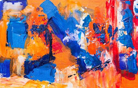 Online Crop Hd Wallpaper Orange And Blue Abstract Painting