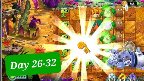 Day 26 32 Jurassic Marsh 🐉 Difficulty Level 4 Plants Vs Zombies 2